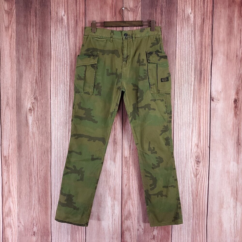 *READ* 10 Deep Mens Size 32(34)X31 High Post Camo Cargo Pants Cotton